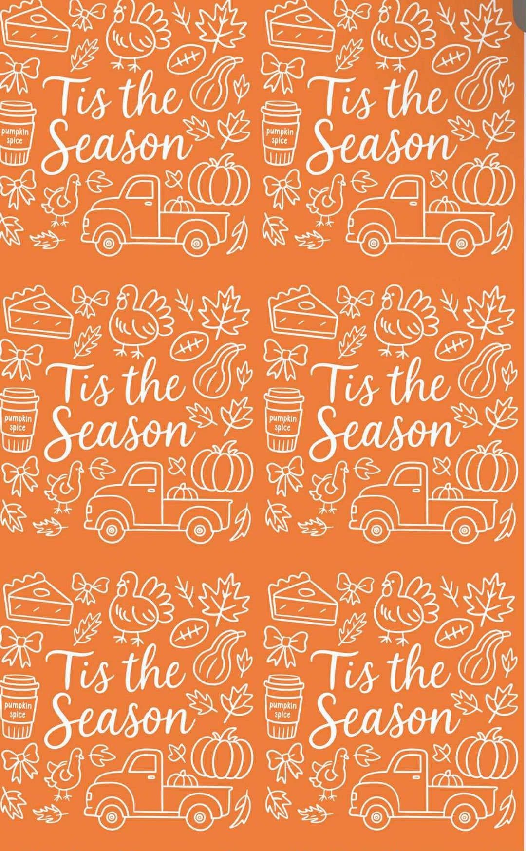 TIS THE SEASON FALL DESIGNS PREMADE GANG SHEET 22.5"X36