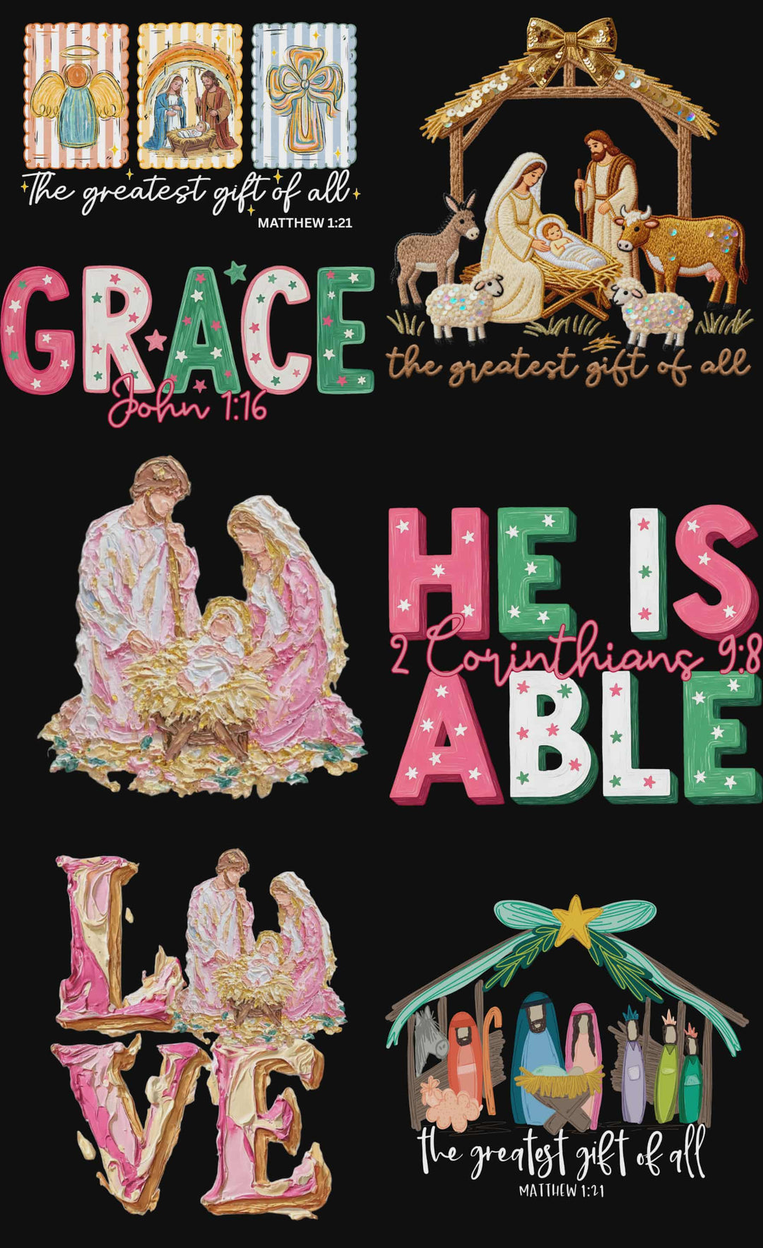 HE IS ABLE VIRAL DESIGNS PREMADE GANG SHEET 22.5"X36