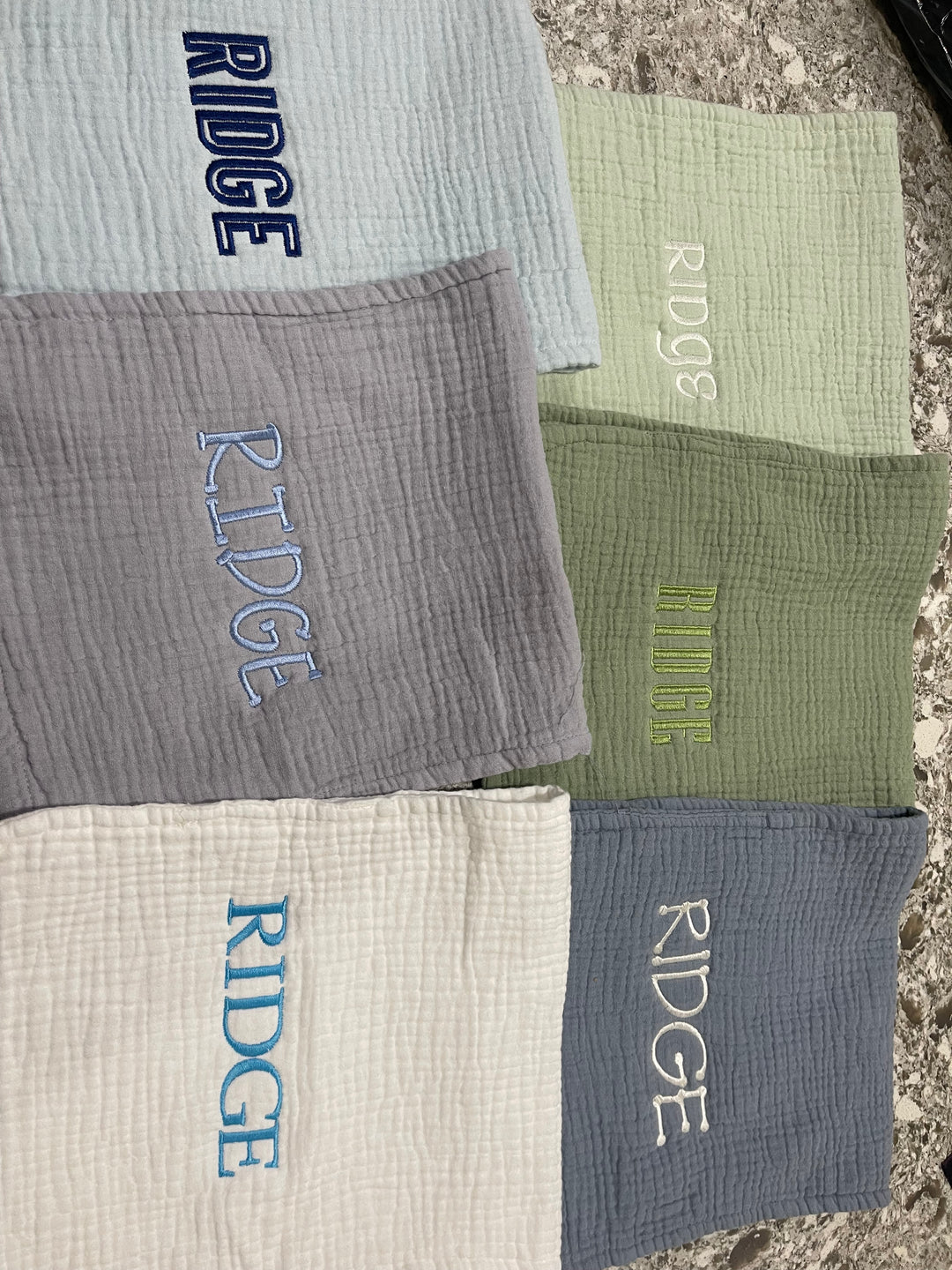Baby Burp Cloth with Name Embroidered