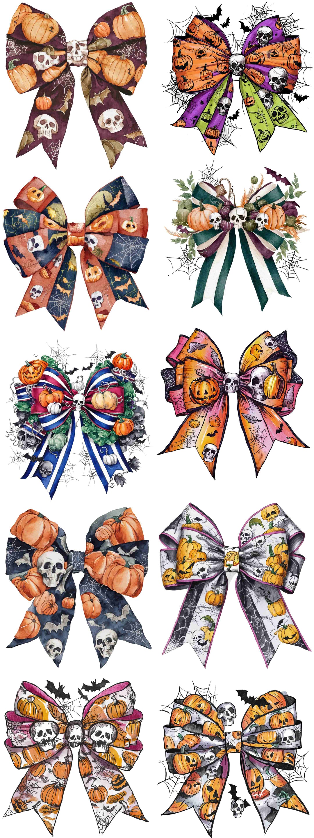 HALLOWEEN COQUETTE BOW GANG SHEET 22.5"x60"