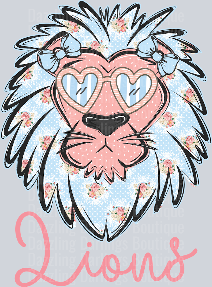 preppy floral lion