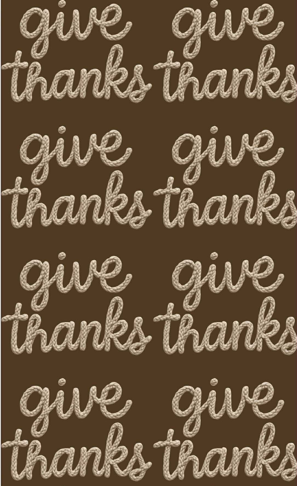 Give Thanks Cream Script premade DTF gang sheet, 22.5" x 32"