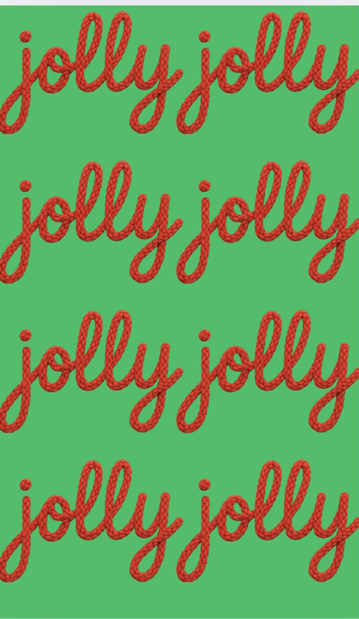 Jolly Jolly Red Embroidered Script premade DTF gang sheet, 22.5" x 32"
