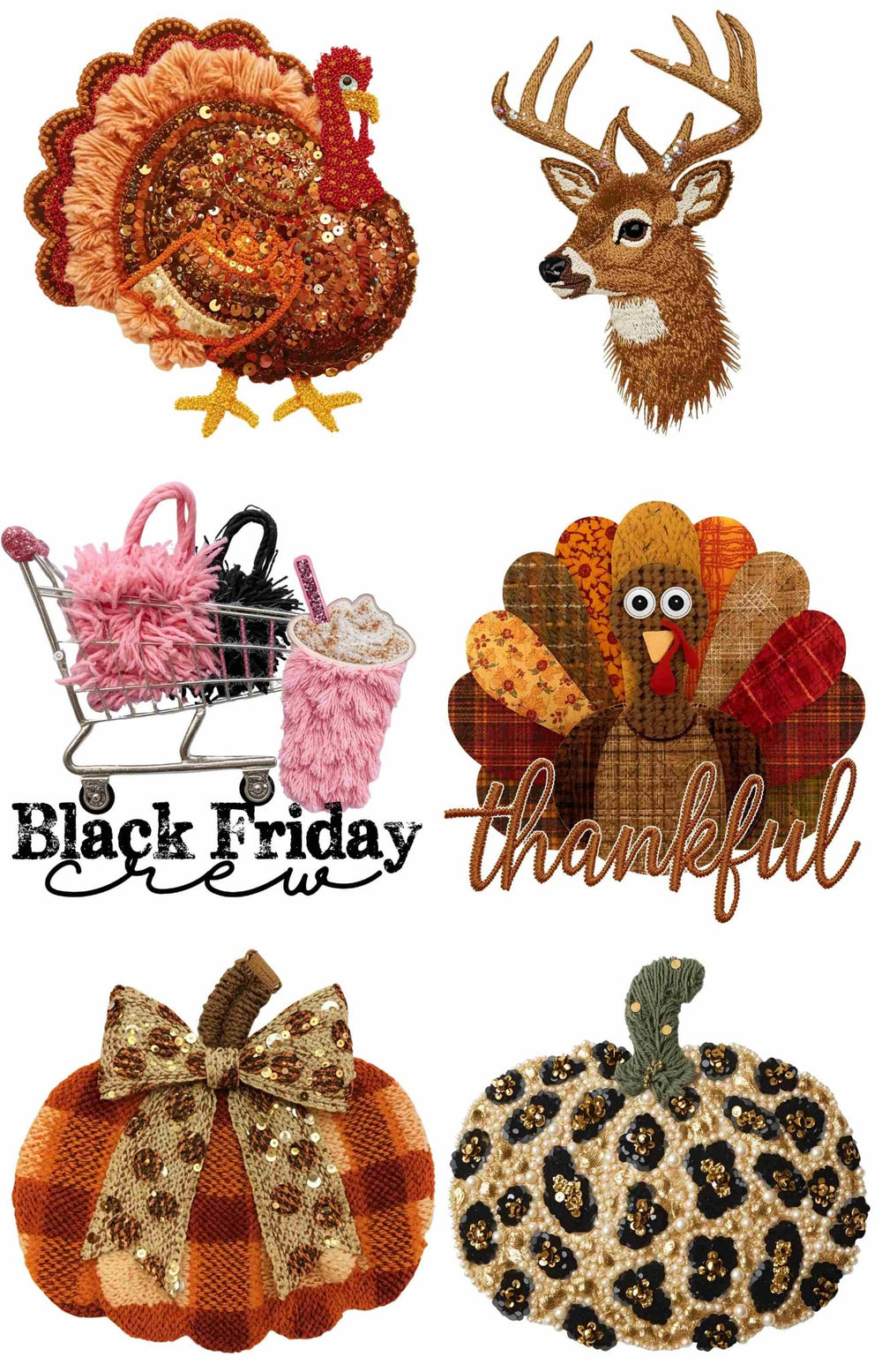 Turkeys, Pumpkins & November Things premade DTF gang sheet, 22.5" x 36"