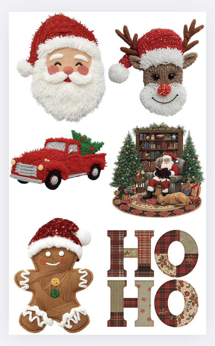 Yarn Christmas Viral Designs premade DTF gang sheet, 22.5" x 36"