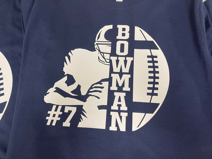 FREE SHIPPING Bella Canvas Personalized Football Player Tee with Number