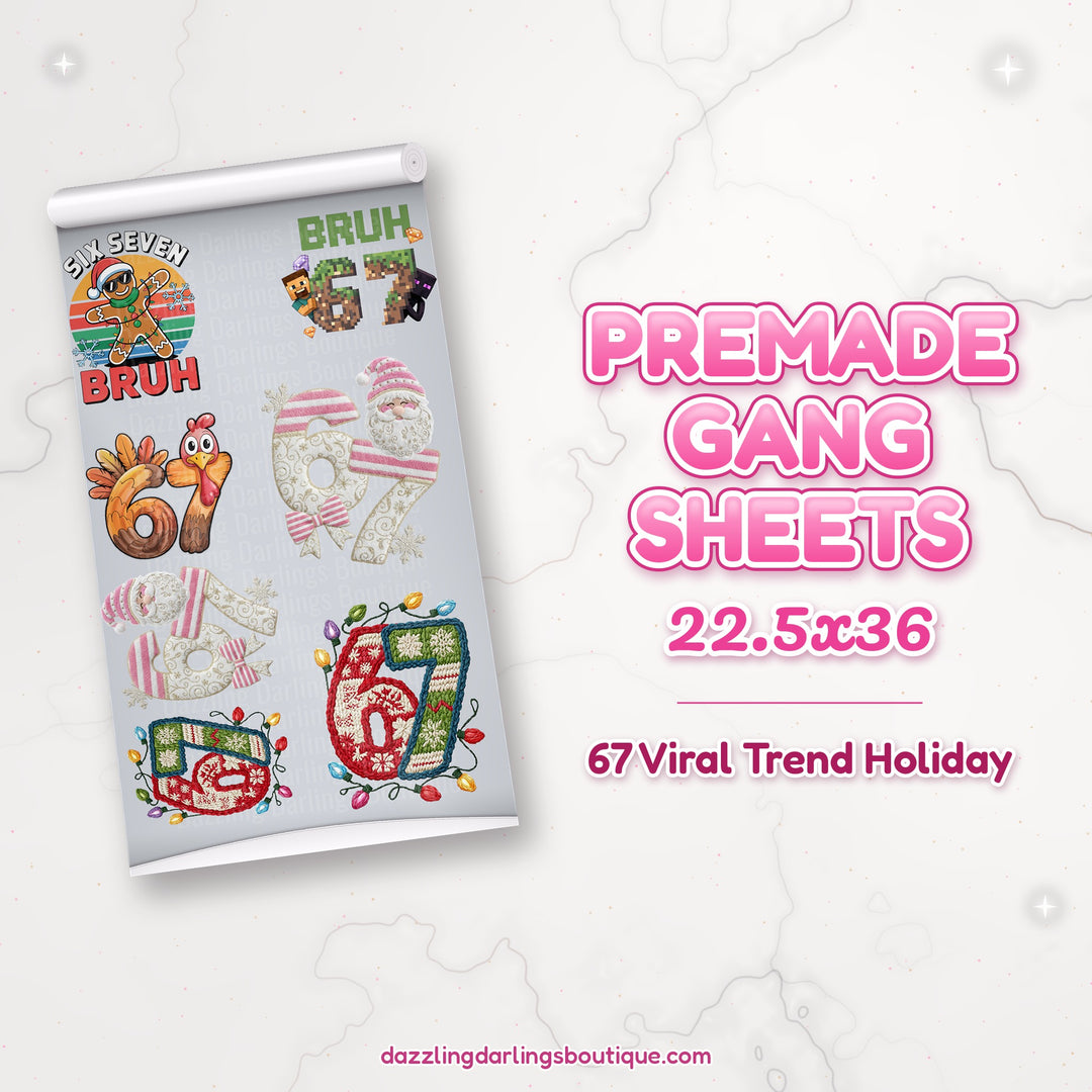 67 Viral Trend Holiday premade DTF gang sheet 22.5x36 – Dazzling Darlings Boutique