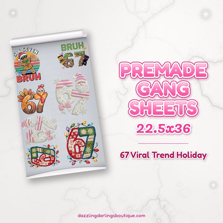 67 Viral Trend Holiday premade DTF gang sheet 22.5x36 – Dazzling Darlings Boutique