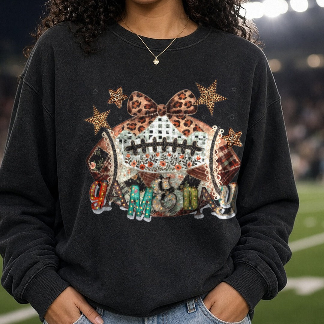 Game Day DTF transfer shown on a Comfort Colors sweatshirt