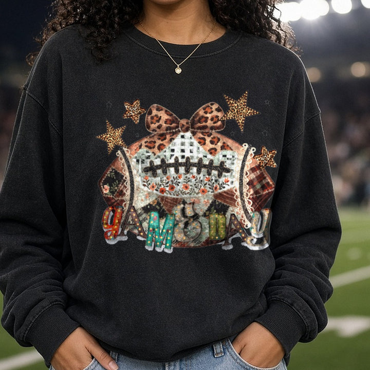 Game Day DTF transfer shown on a Comfort Colors sweatshirt
