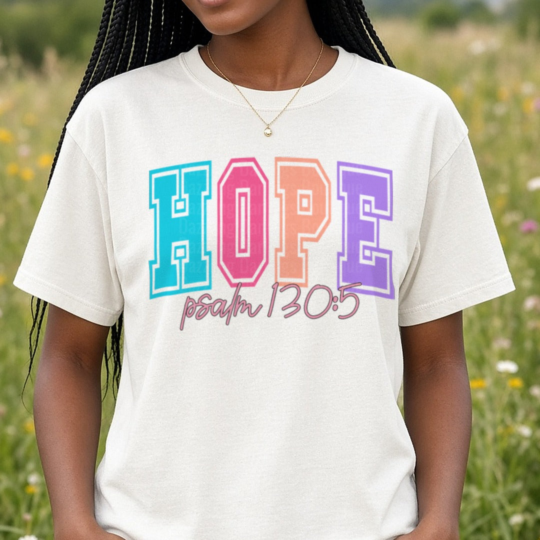 Hope DTF transfer shown on a Comfort Colors tee