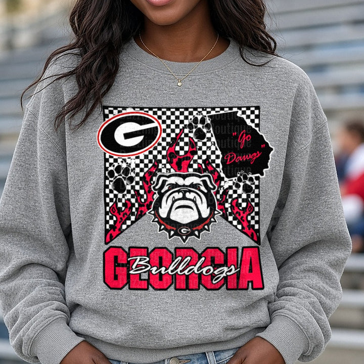 georgia retro DTF transfer shown on a Comfort Colors sweatshirt