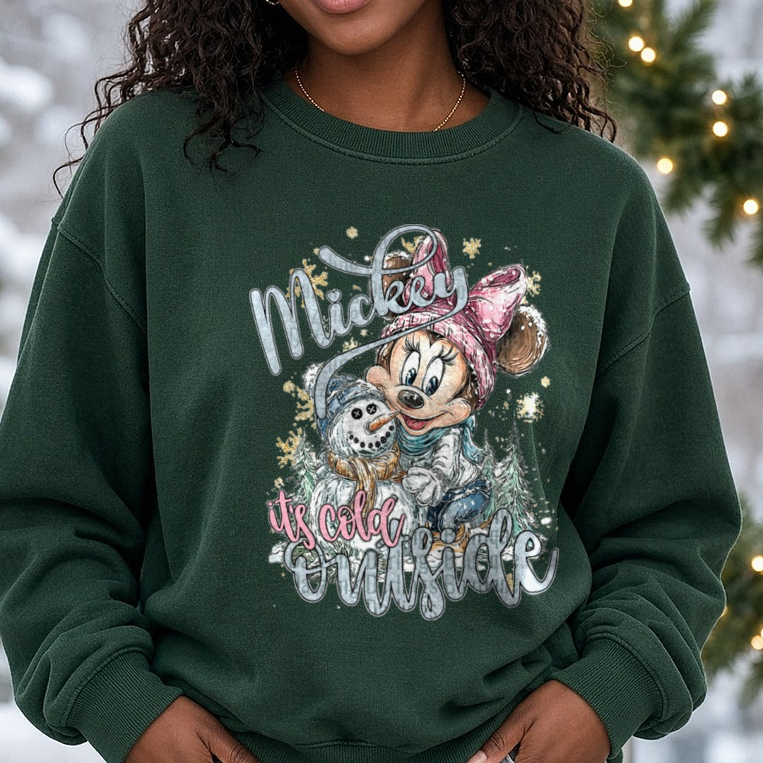Cold DTF transfer shown on a Comfort Colors sweatshirt