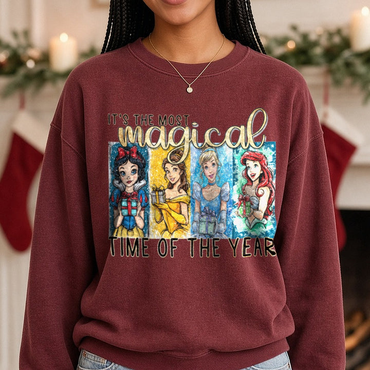 Magical - Copy DTF transfer shown on a Comfort Colors sweatshirt