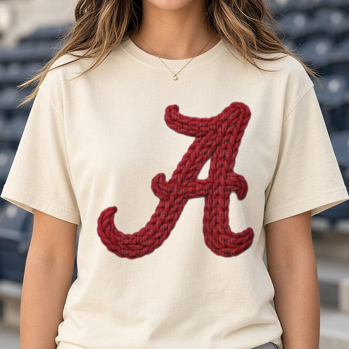 Alabama DTF transfer shown on a Comfort Colors tee