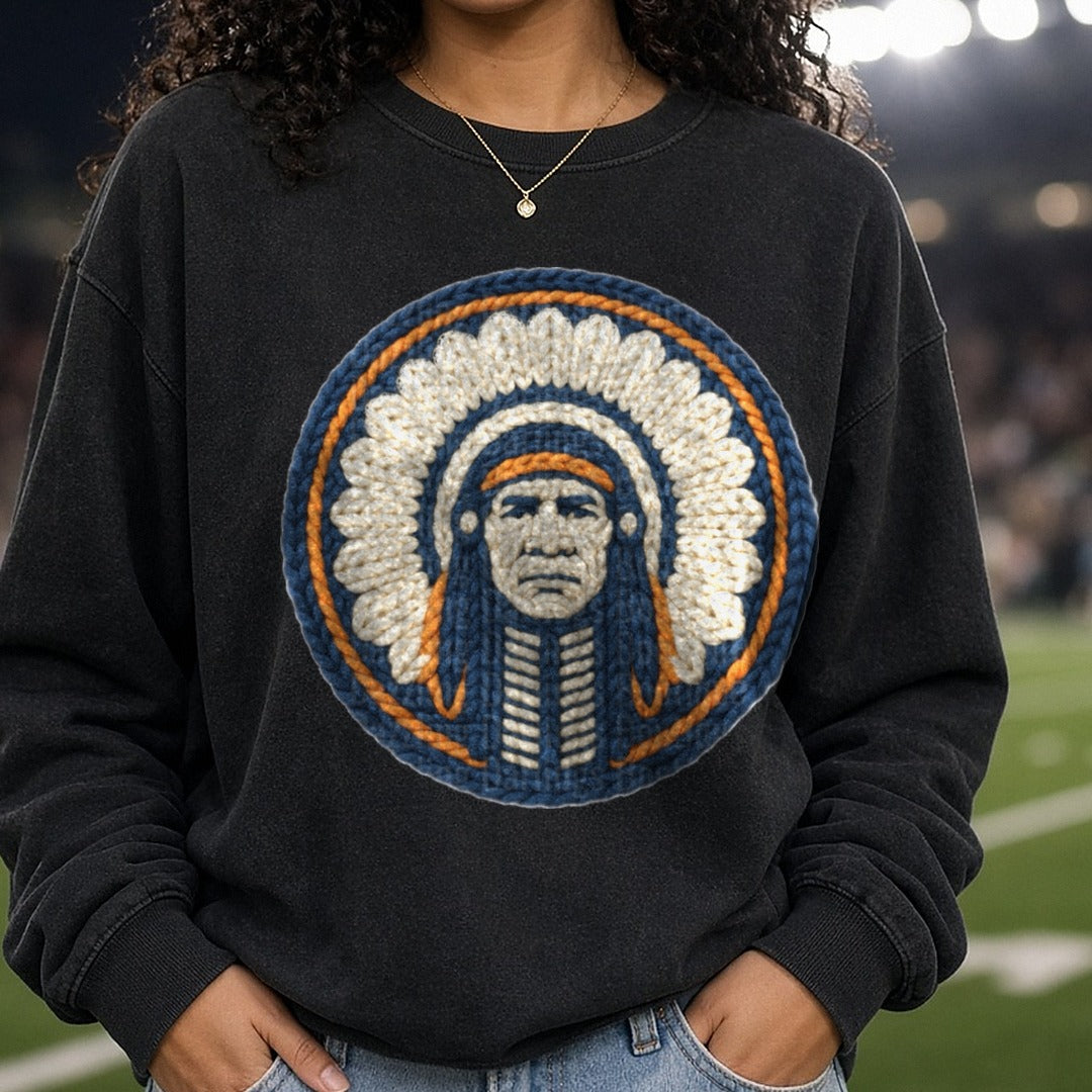 Illini DTF transfer shown on a Comfort Colors sweatshirt