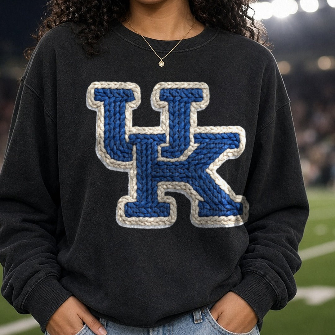 University of Kentucky DTF transfer shown on a Comfort Colors sweatshirt