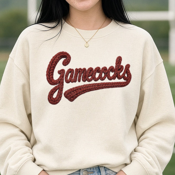 Gamecocks DTF transfer shown on a Comfort Colors sweatshirt