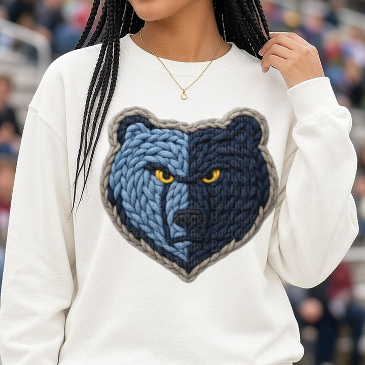 Grizzlies DTF transfer shown on a Comfort Colors sweatshirt