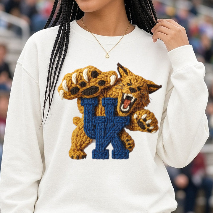 Kentucky Wildcats DTF transfer shown on a Comfort Colors sweatshirt