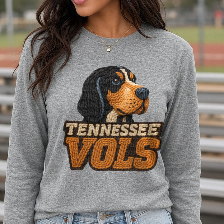 Tennessee vols DTF transfer shown on a Comfort Colors long sleeve tee