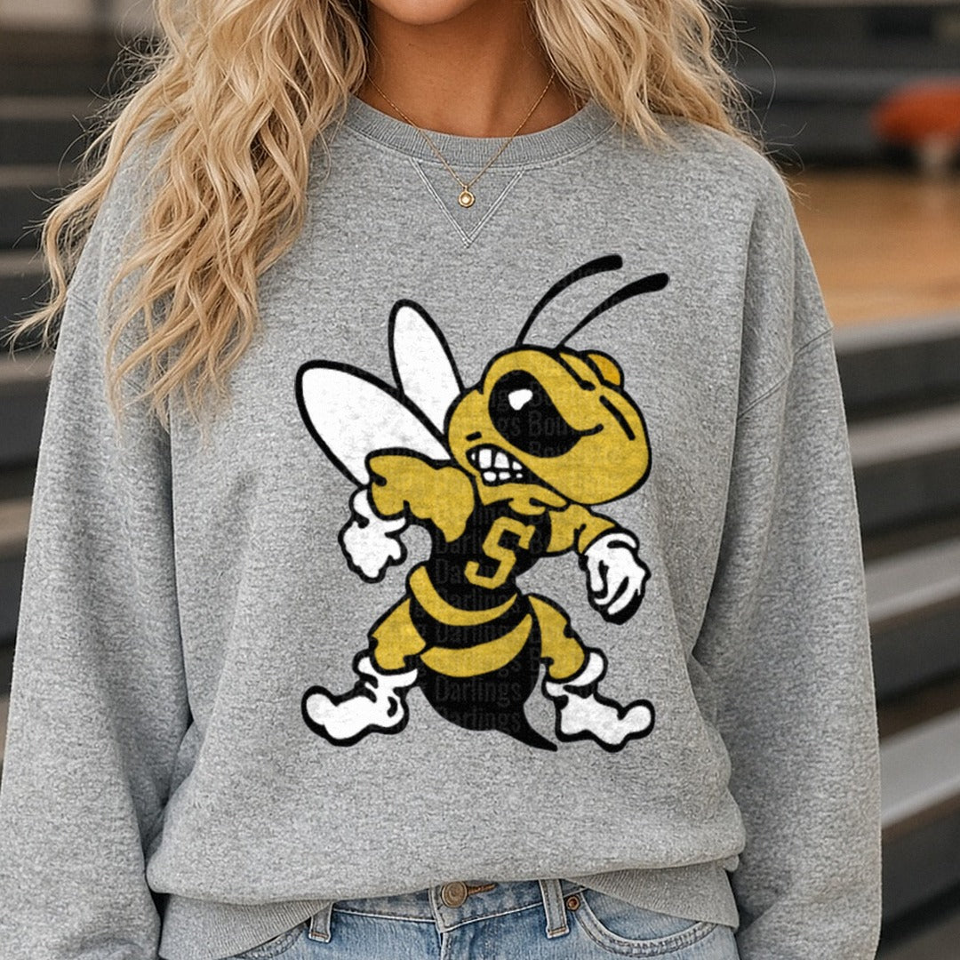 wvsu front DTF transfer shown on a Comfort Colors sweatshirt