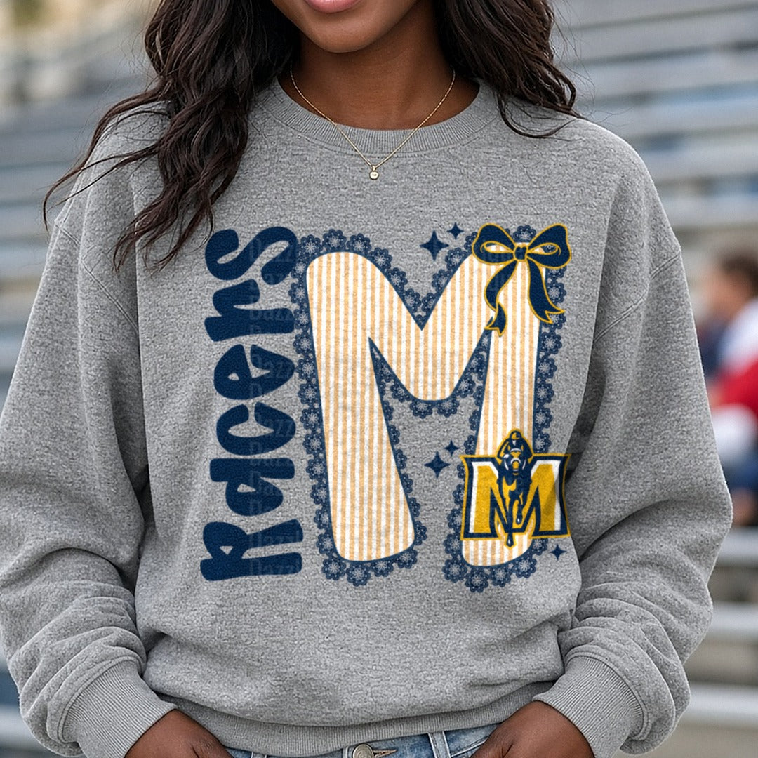 racers seersucker DTF transfer shown on a Comfort Colors sweatshirt