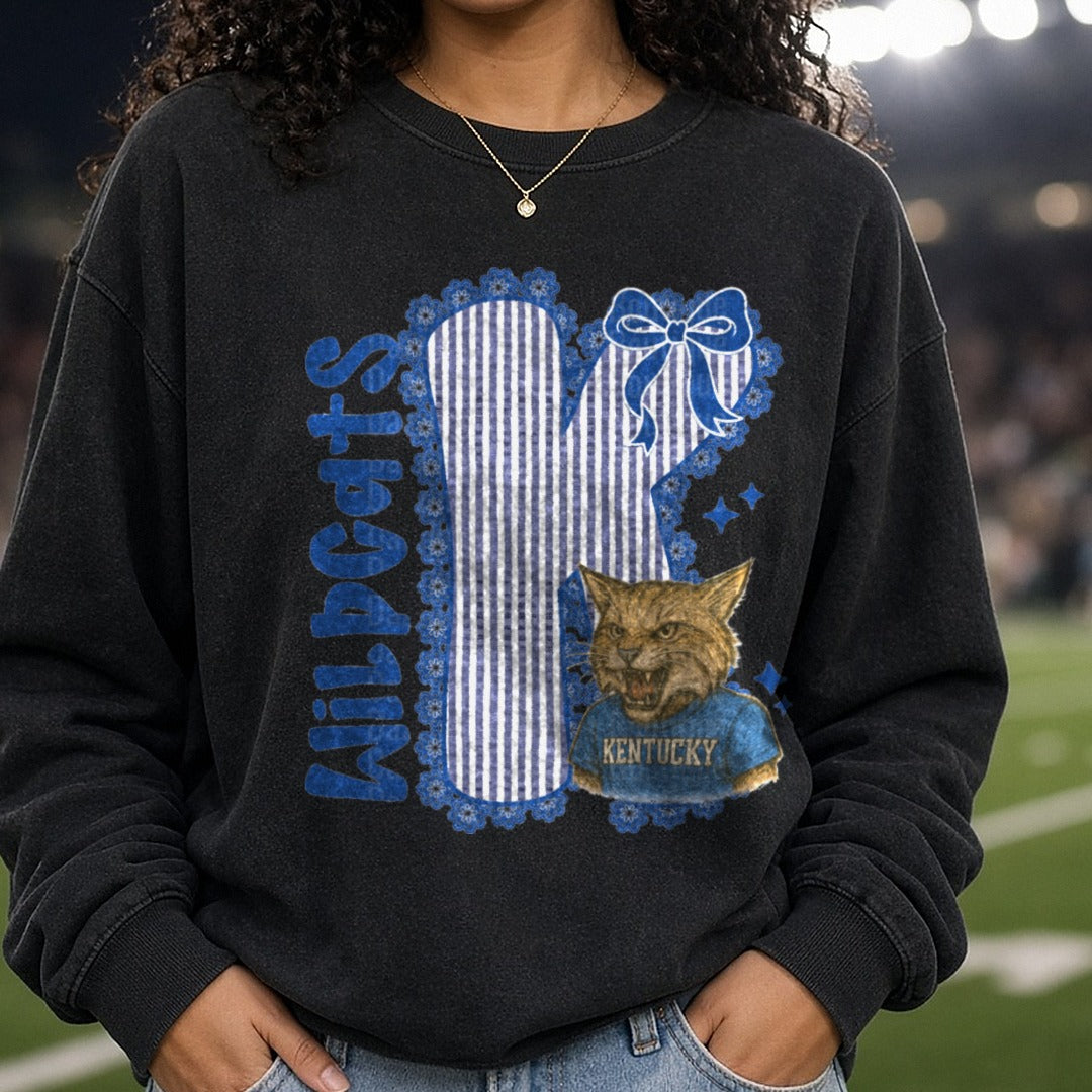 Wildcats KENTUCKY DTF transfer shown on a Comfort Colors sweatshirt