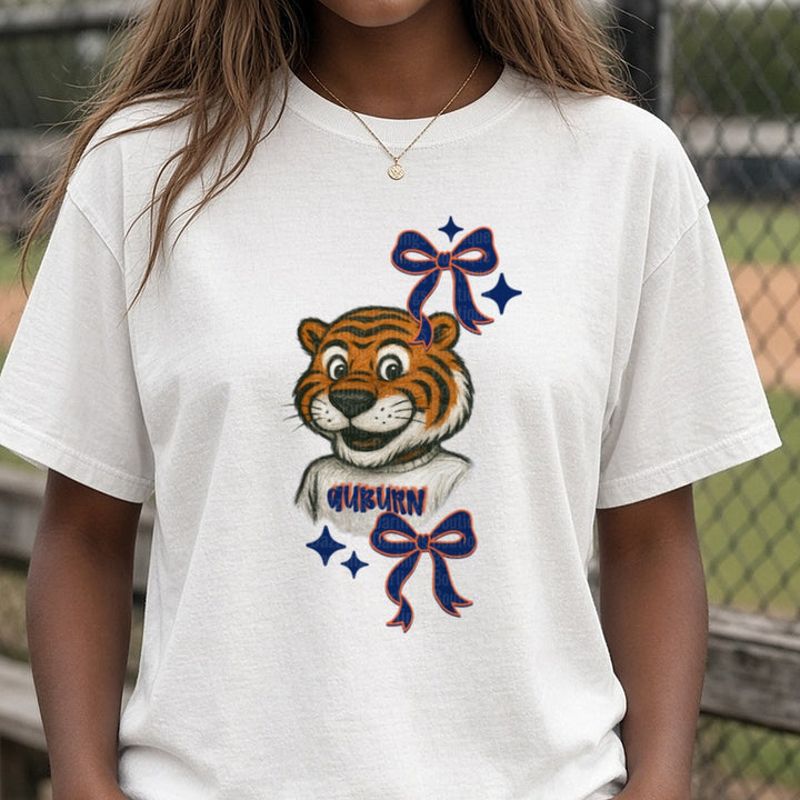 Auburn tigers DTF transfer shown on a Comfort Colors tee
