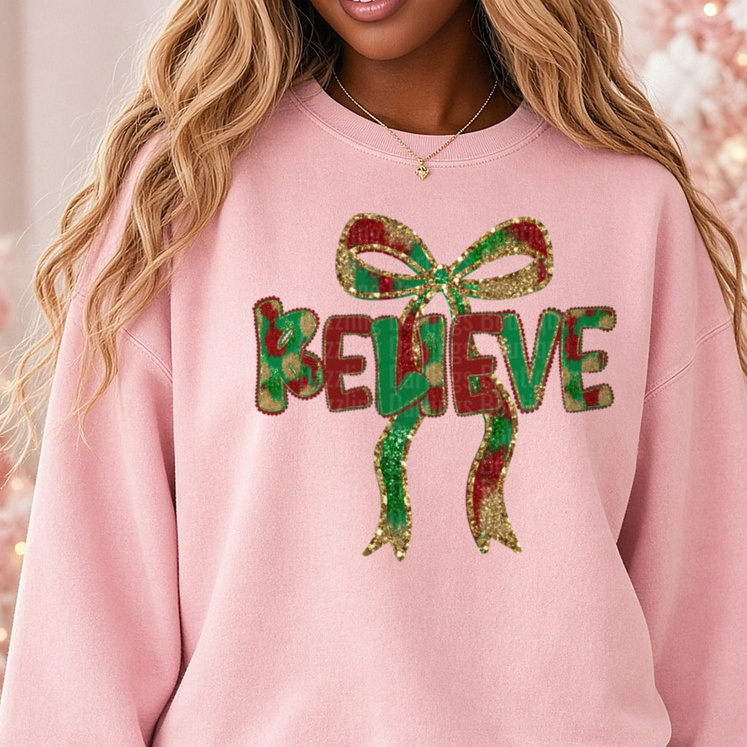 believe DTF transfer shown on a Comfort Colors sweatshirt