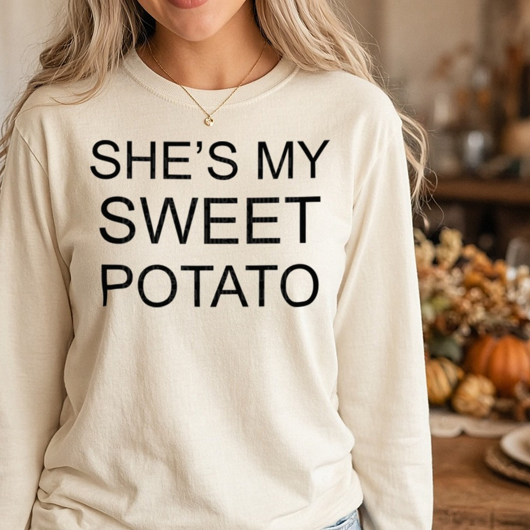 Img 6104 DTF transfer shown on a Comfort Colors long sleeve tee