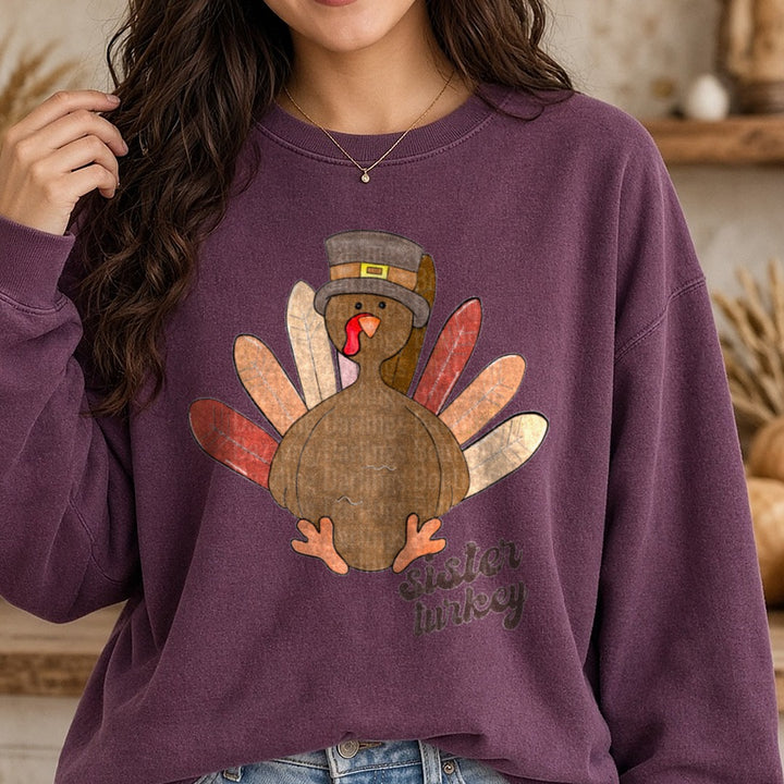 Img 6103 DTF transfer shown on a Comfort Colors sweatshirt