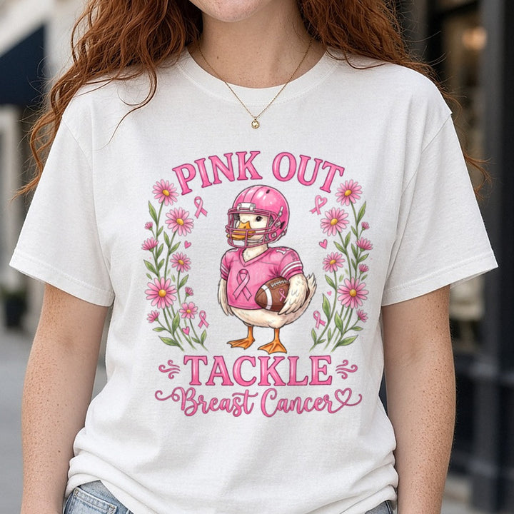 Pink Out Goose DTF transfer shown on a Comfort Colors tee