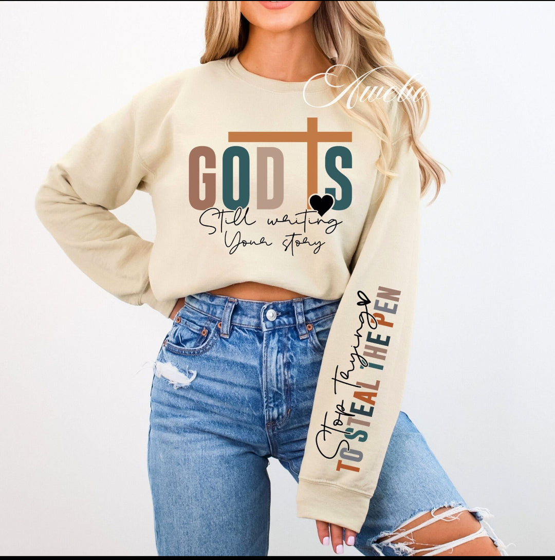 Sweatshirt with sleeve print