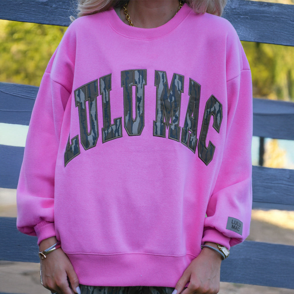 Lulu Mac Mossy Oak Bottomland Sweatshirt - Bubblegum Pink