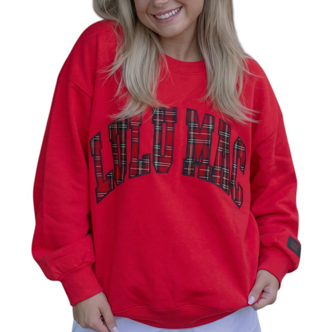Lulu Mac Plaid Sweatshirt - Red