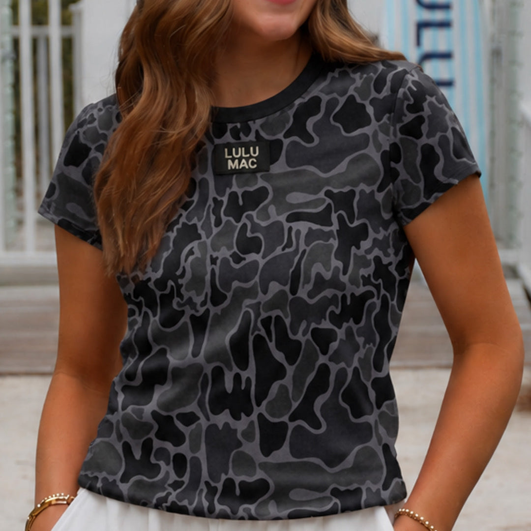 Lulu Mac Baby Doll Top - Black Camo