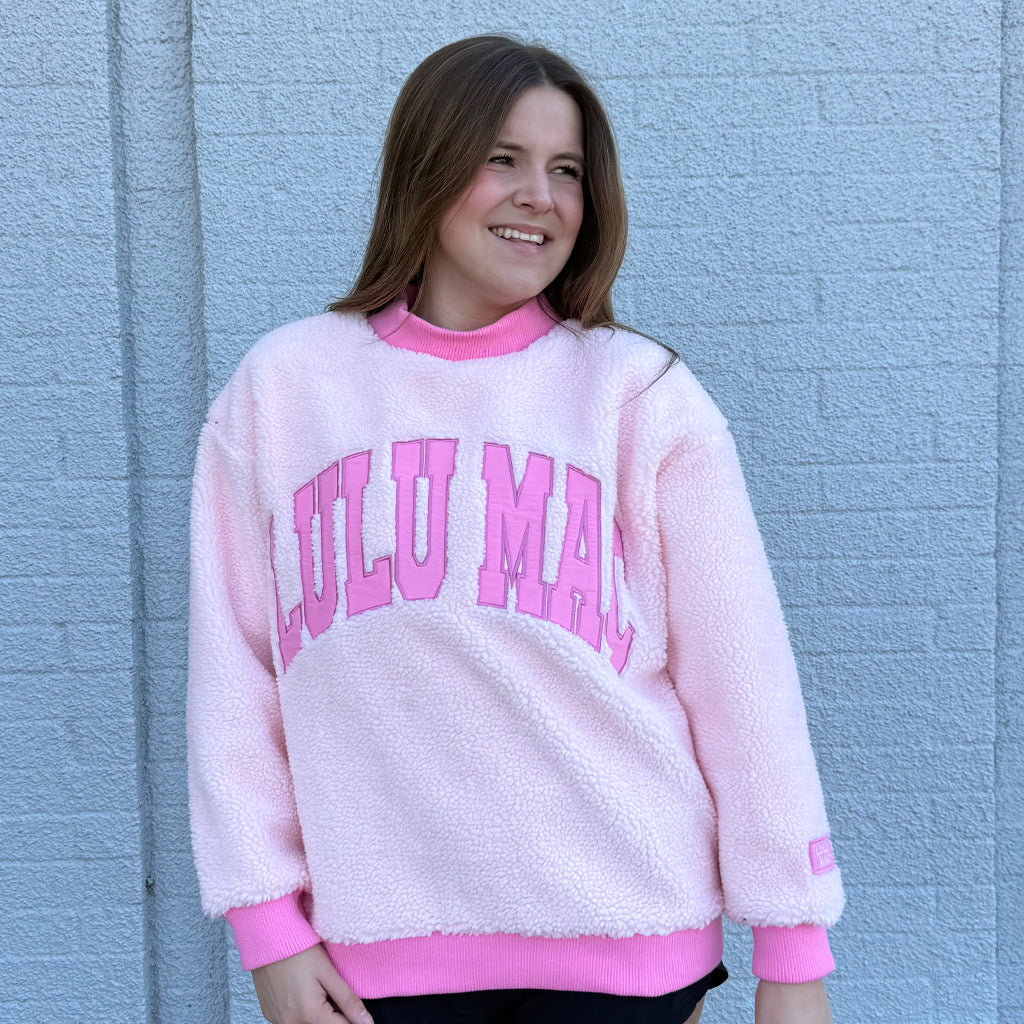 Lulu Mac Sherpa Pullover - Light Pink/Bubblegum