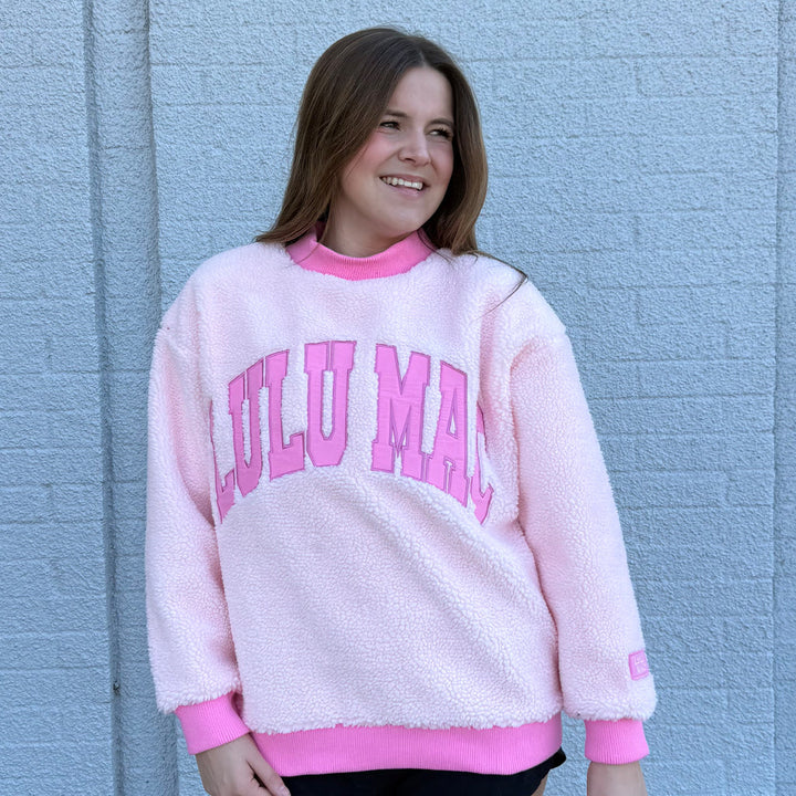 Lulu Mac Sherpa Pullover - Light Pink/Bubblegum