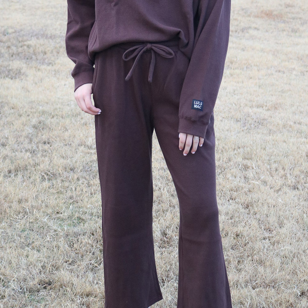 Lulu Mac Waffle Pants - Brown