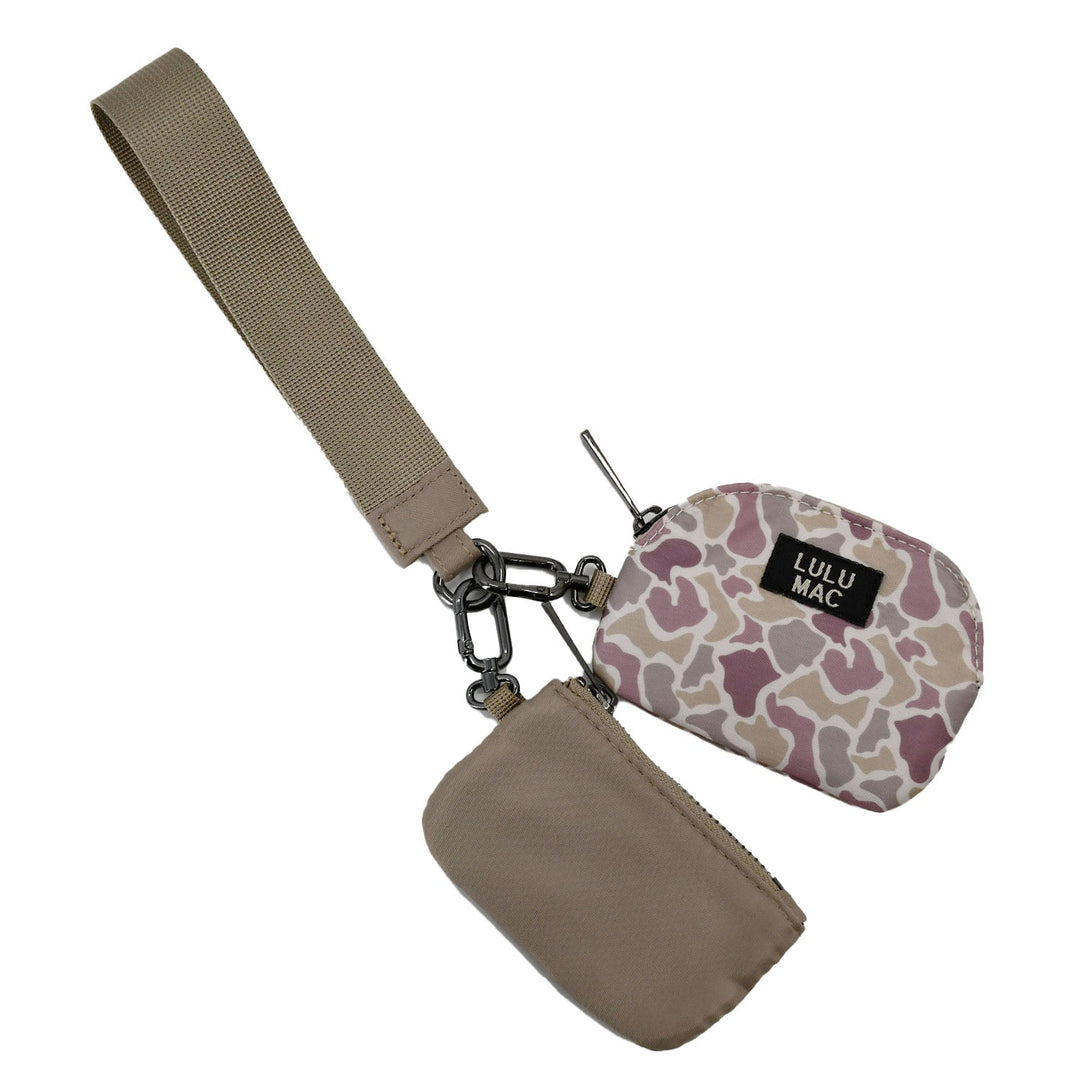 Lulu Mac Double Pouch Wristlet - Camo/Beige