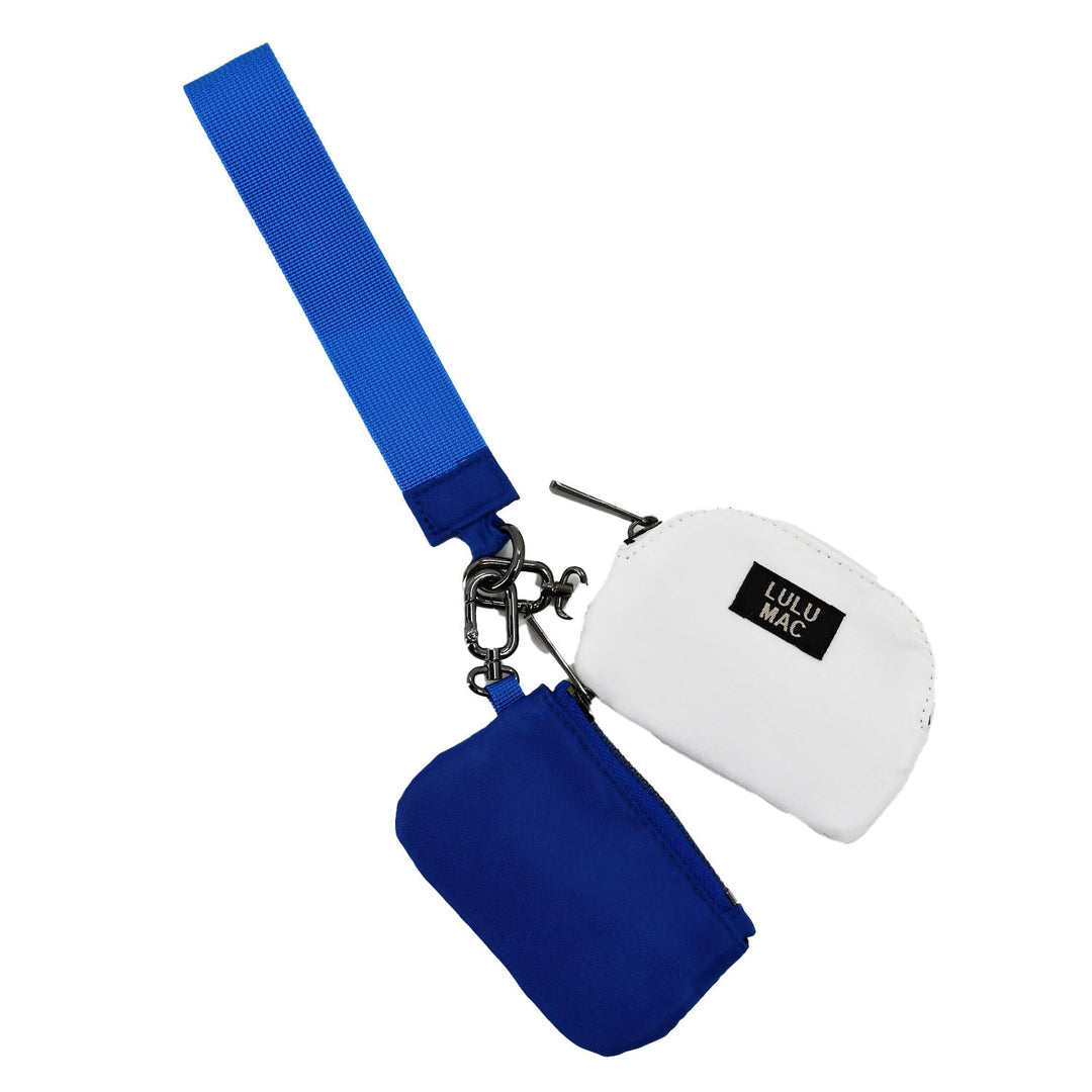 Lulu Mac Double Pouch Wristlet - Royal/White
