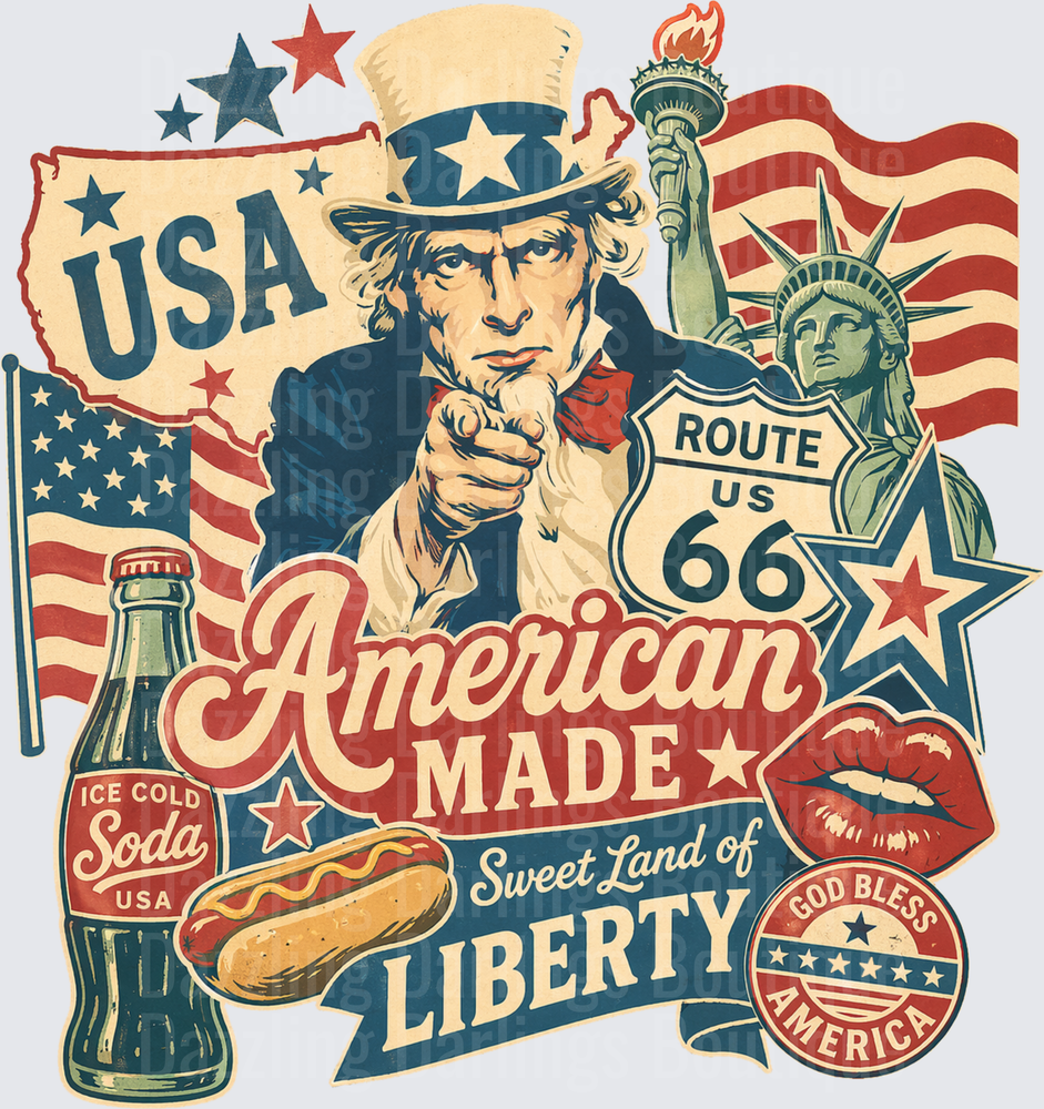 Uncle Sam American Made Sweet Land of Liberty Vintage Collage