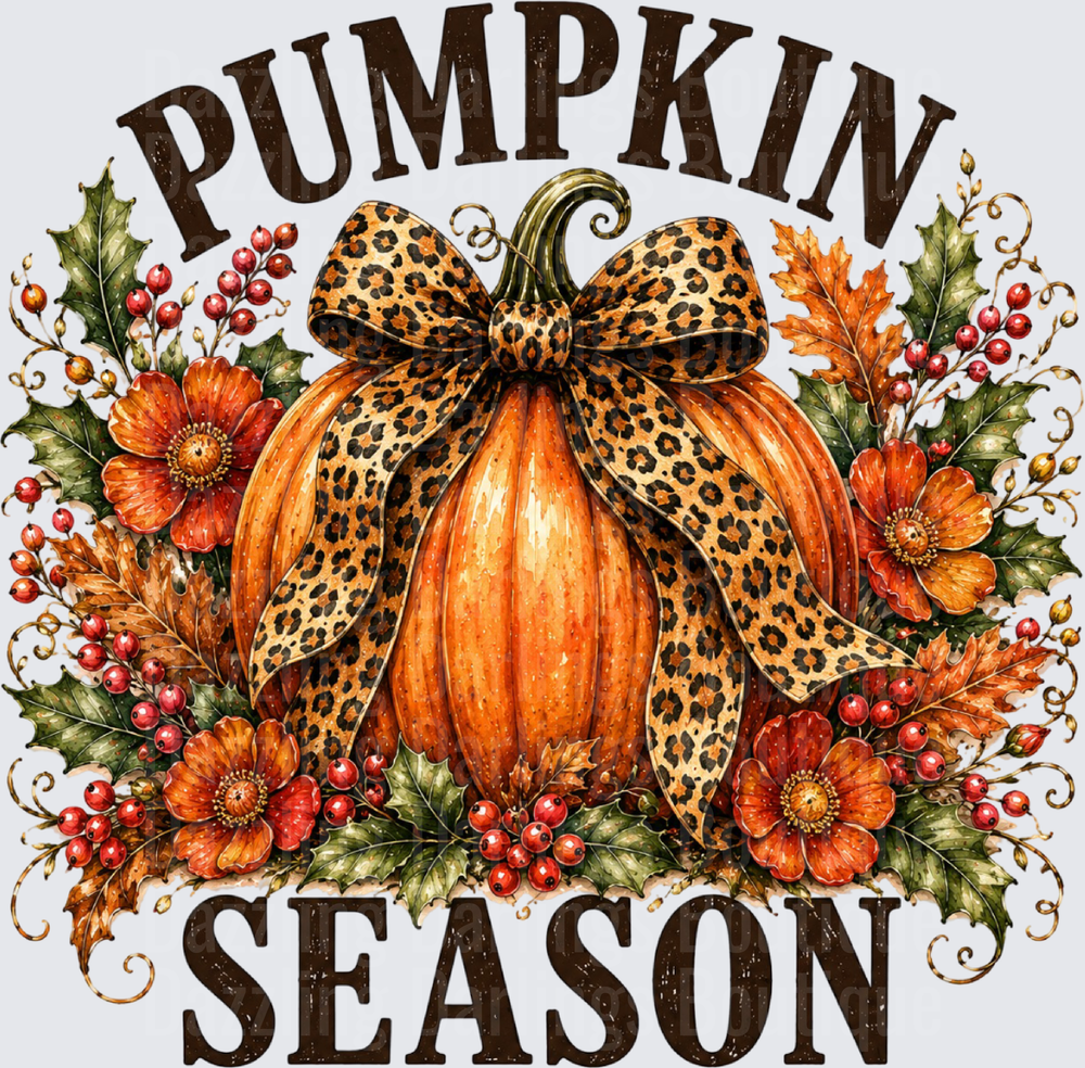 Pumpkin Season Leopard Bow