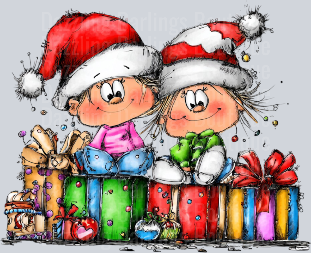 Hand-drawn Christmas Couple