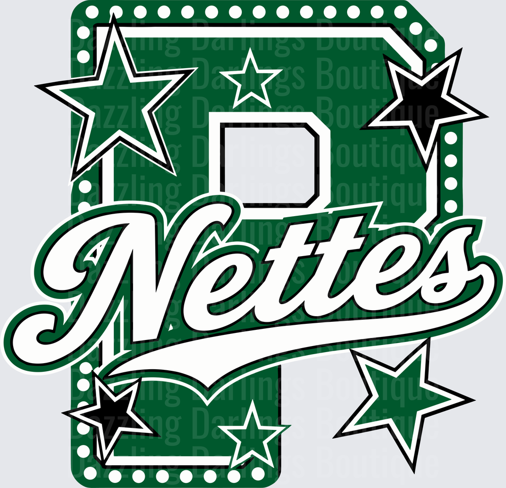 Green P Letter Nettes Script Stars Spirit Logo