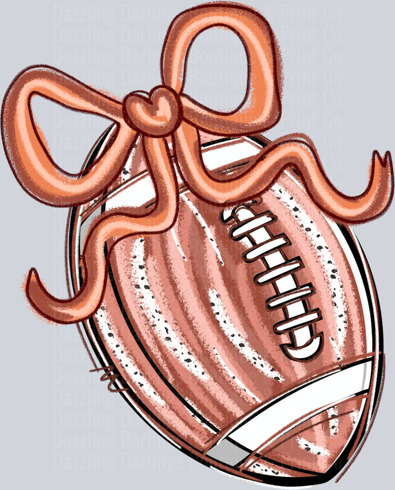 FOOTBALL COQUETTE BOW WATERCOLOR