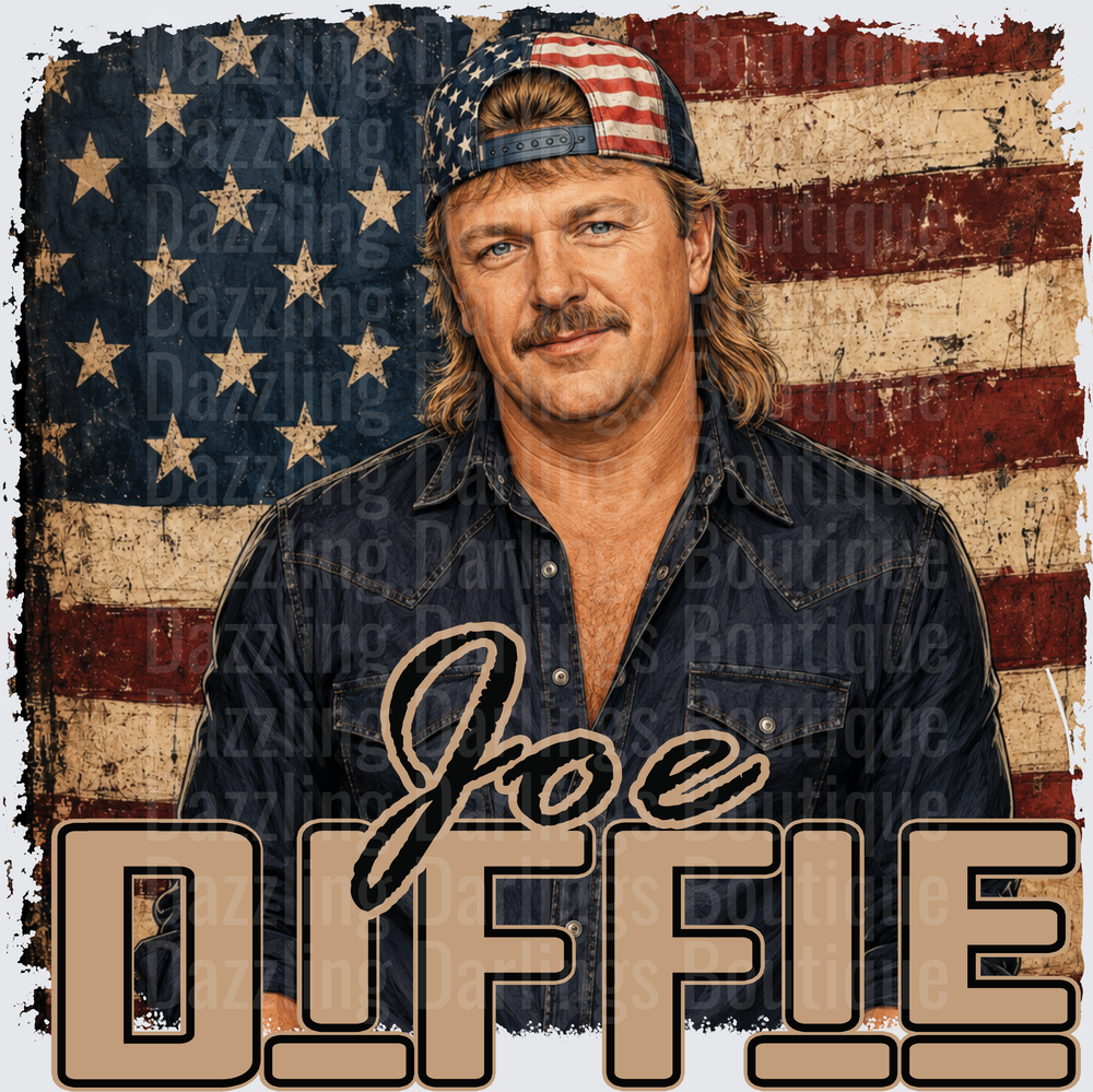 Joe Diffie Country Music Star with Vintage American Flag