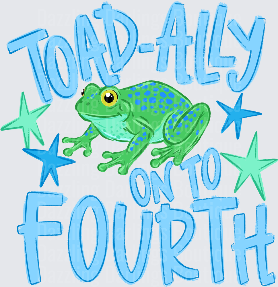 Toad-ally On To Fourth Grade Frog with Stars