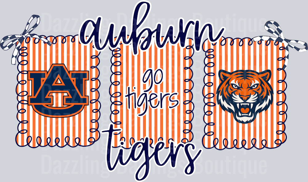 Auburn Tigers Striped Banner Frames Go Tigers